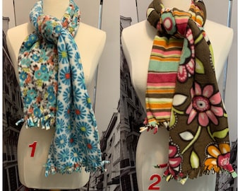 Reversible Swanky Scarves, fleece scarves, Scarf, Winter Scarf, Patterned Scarves, Reversible scarves, warm scarves