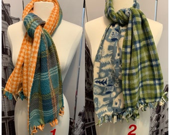 Reversible plaid Swanky Scarves, fleece scarves, Scarf, Winter Scarf, Patterned Scarves, Reversible scarves, warm scarves