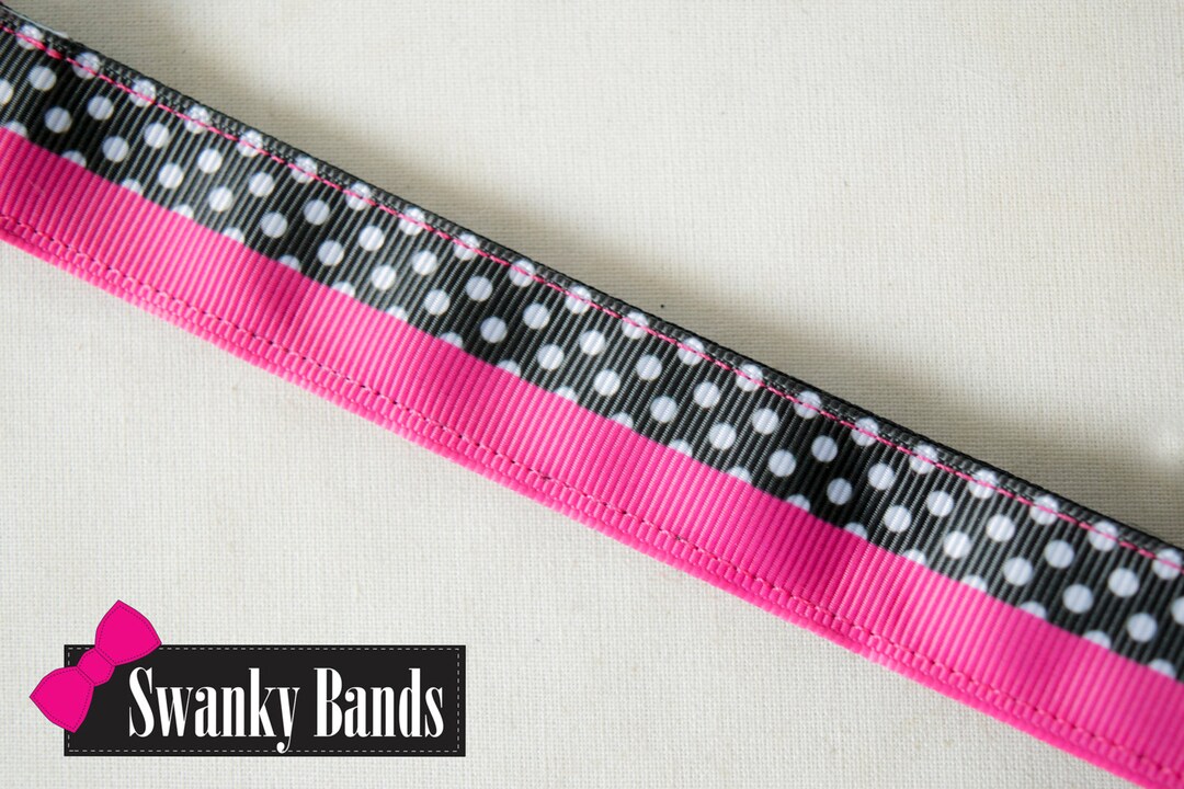 Classic Polka Dot- Pink and Black Polka Dot Non-slip Headband Hair ...