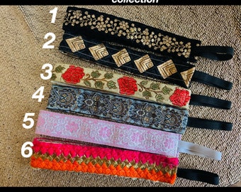 Embroidered wide headbands, no slip headbands, non slip headbands, fancy headbands, embroidery, unique headbands