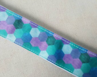 Cool Tone octagons No slip headband, non slip headband, running headband, swanky bands, purple and teal headband, headbands, hair accessorie