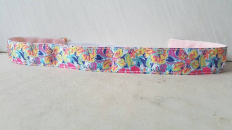 Pink and warm summer Tropical Prints non slip headbands, Non slip headbands, no slip headbands, summer headbands, colorful headbands Yellow Floral