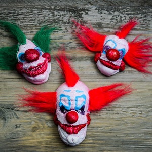 Killer Klown Kollektion von 3 Kühlschrankmagneten Spikey, Jumbo, Rudy | Clown Kult, Böser Clown Horror Clown, Kult Geschenk Horror Angst vor Clowns