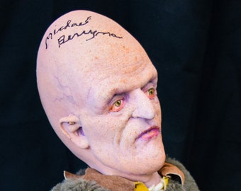 Signed Michael Berryman Pluto 17 Inch Horror Art Doll Hills Have Eyes Autographed