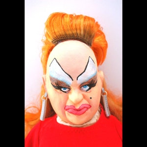 DIVINE 17&quot; Handmade Drag Queen Doll John Waters Pink Flamingos Movie Fan - Cult Figure Fan