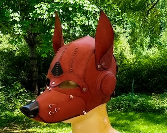 Handgemaakte lederen apocalyptische schroothoop hond wolf masker, verstelbaar, Steampunk, Cosplay, Halloween kostuum masker, dierenmasker Larp Maskerade