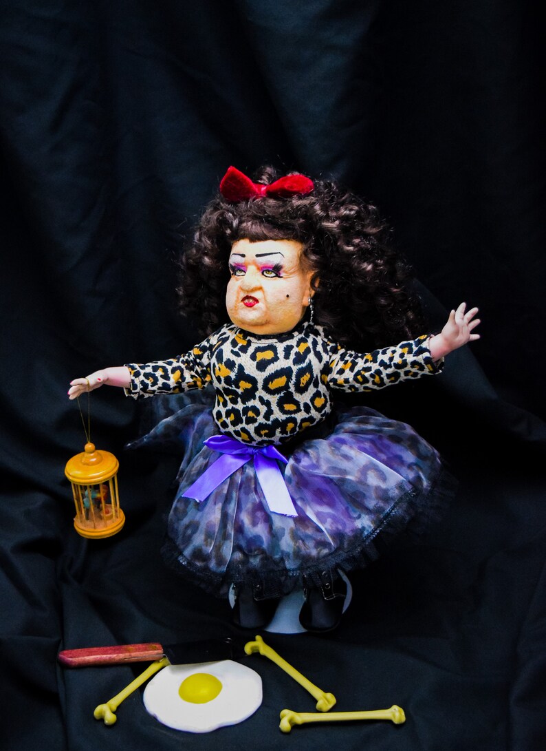 EDITH MASSEY 15 Inch Egg Lady Cult Movie Doll John Waters Divine Pink