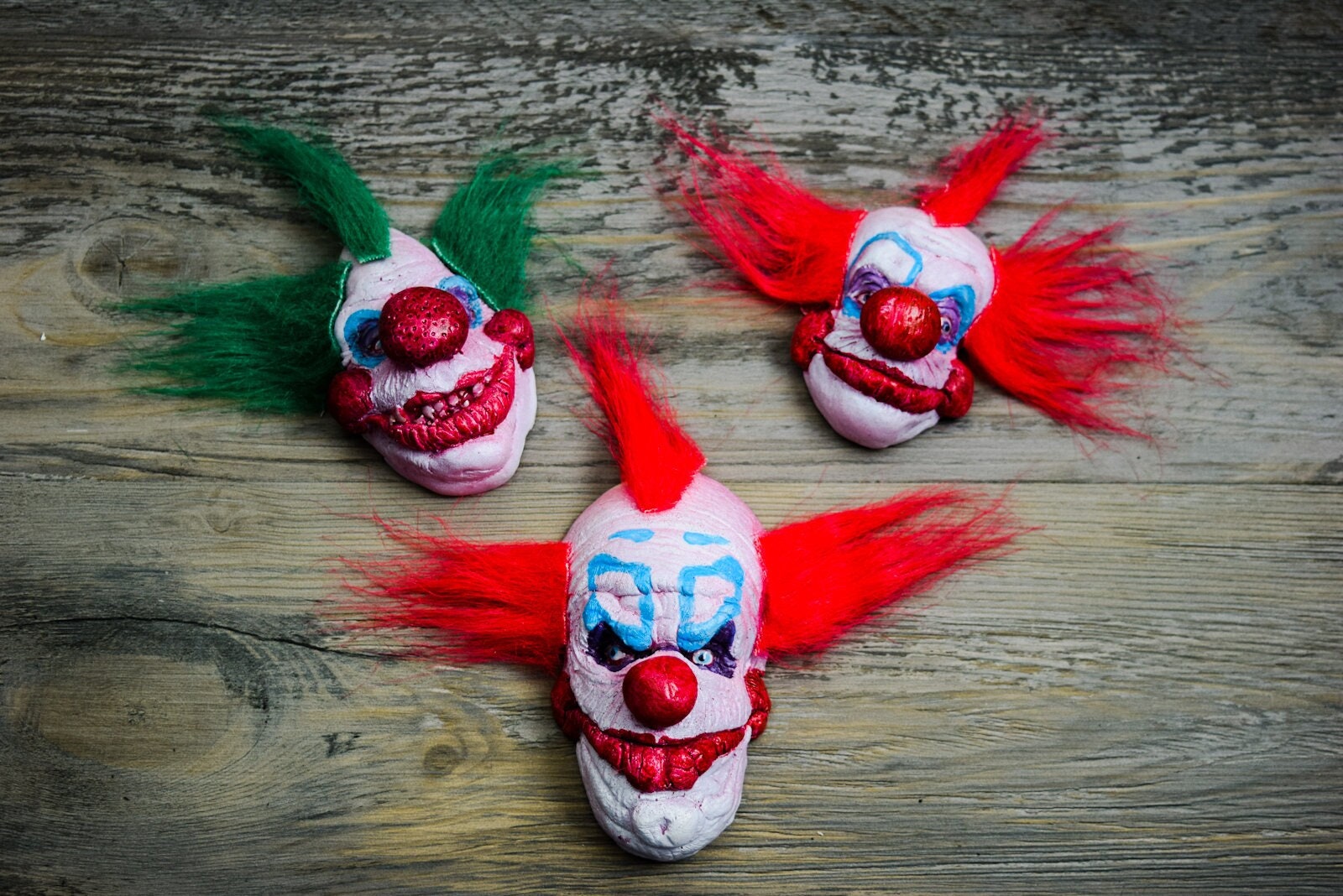 Killer Klown Collection of 3 Refrigerator Magnets Spikey, Jumbo