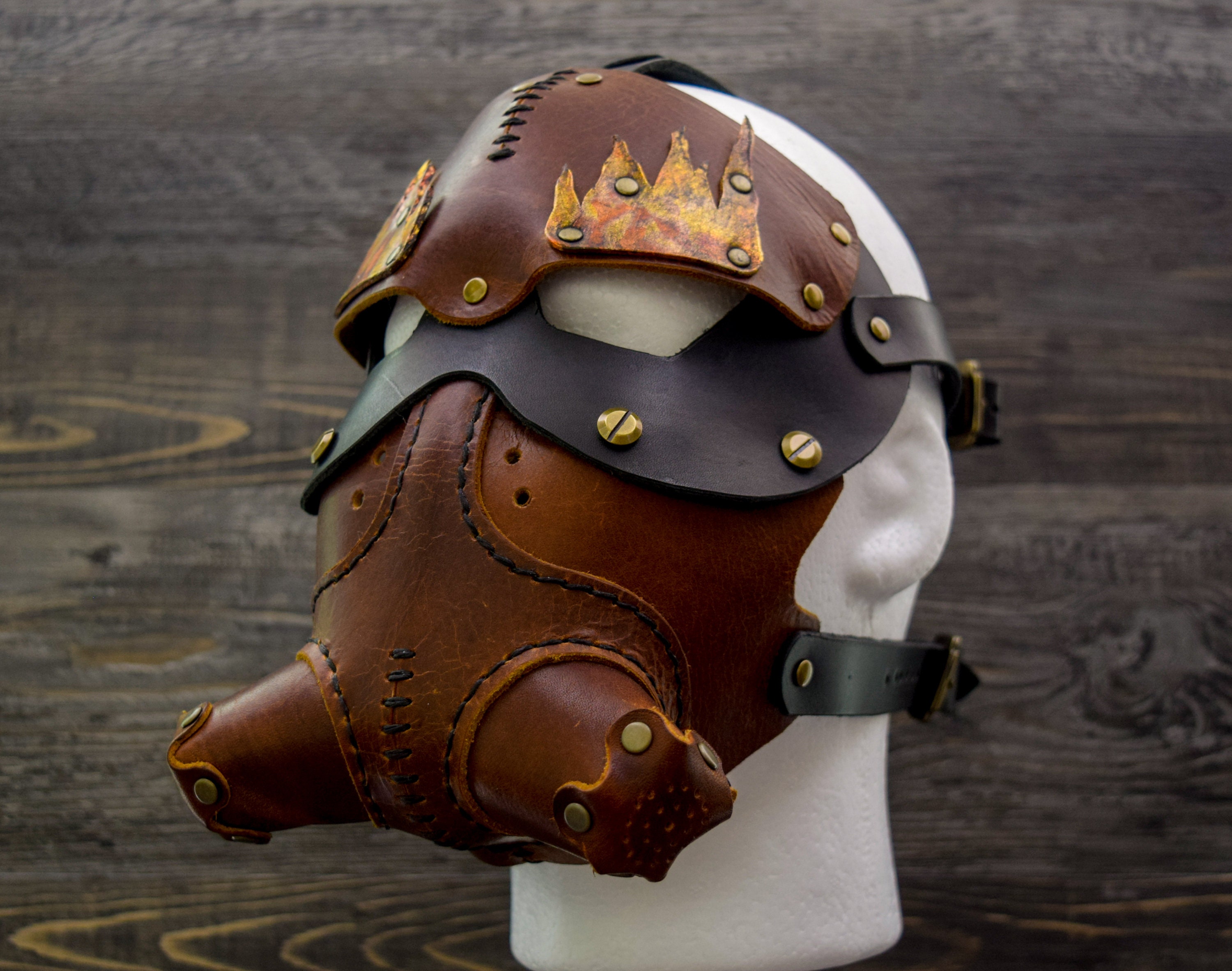 マッドマックス レザーマスク メタルリーフ フレイム付き、ハロウィン