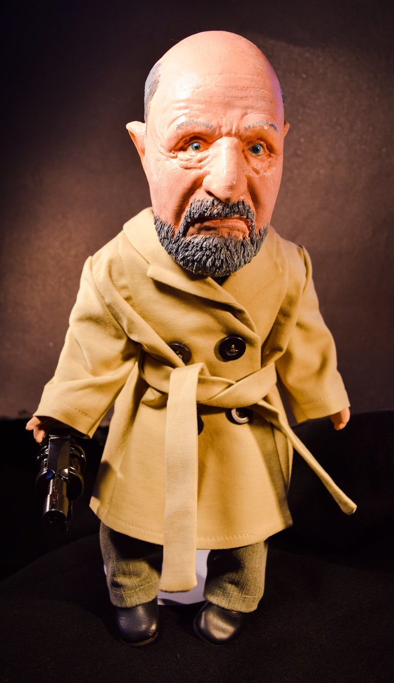 Donald Pleasence 17 Horror Art Doll, Cult Film Figure, Scary Slasher Movie Fan, Gift Horror Fan, Haunted House, Horror Collector Fandom image 1