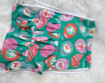 Cotton fabric and cotton rope child size drawstring backpack bag Childrens drawstring bag Drawstring backpack Childrens backpack School bag
