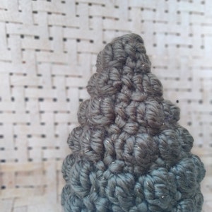 Medium size green sparkle bobble Christmas tree Crocheted stuffed Christmas tree Stuffed green sparkle Christmas tree Knit sparkle tree