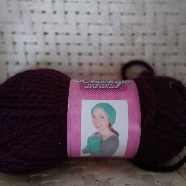 New and unused skein of chunky  I Love This Chunky yarn in Plumberry colorway Lovely soft plum color chunky yarn
