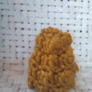 Mustard yellow sparkle small crocheted bobble Christmas tree Crocheted Christmas tree Stuffed yellow sparkle Christmas tree Knit Tree