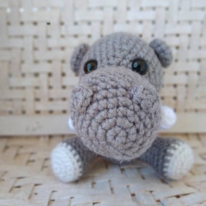 Small size stuffed hippo Adorable stuffed animal hippo friend Hippopotamus amigurumi Hippo buddy Hippopotamus Knit toy hippo House hippo
