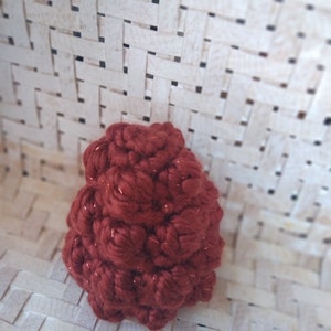 Dark orange sparkle small crocheted bobble Christmas tree Crocheted Christmas tree Stuffed orange sparkle Christmas tree Knit Tree