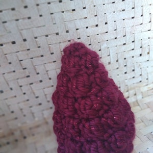 Medium size red sparkle crocheted bobble Christmas tree Crocheted stuffed Christmas tree Stuffed Christmas tree Knit red tree Crimson