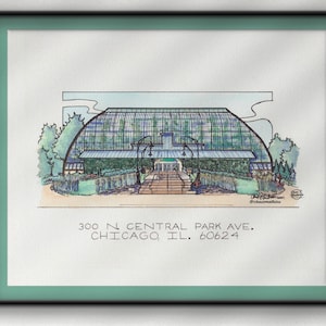 Garfield Park Conservatory - A Chicago Hand-painted Watercolor Art Print