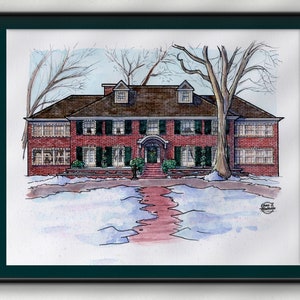 Home Alone The McCallister House - Hand-painted Watercolor Art Print | Wall Art Great for Decorating, Gifting, and Stocking Stuffers