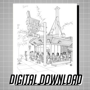 Lem&#39;s Bar BBQ - Chicago - 8x10 Coloring Page - [Digital Download Only] Downloadable and Printable Activity | Includes pdf and png files