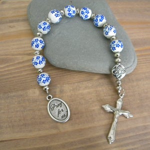 Blue flower rosary