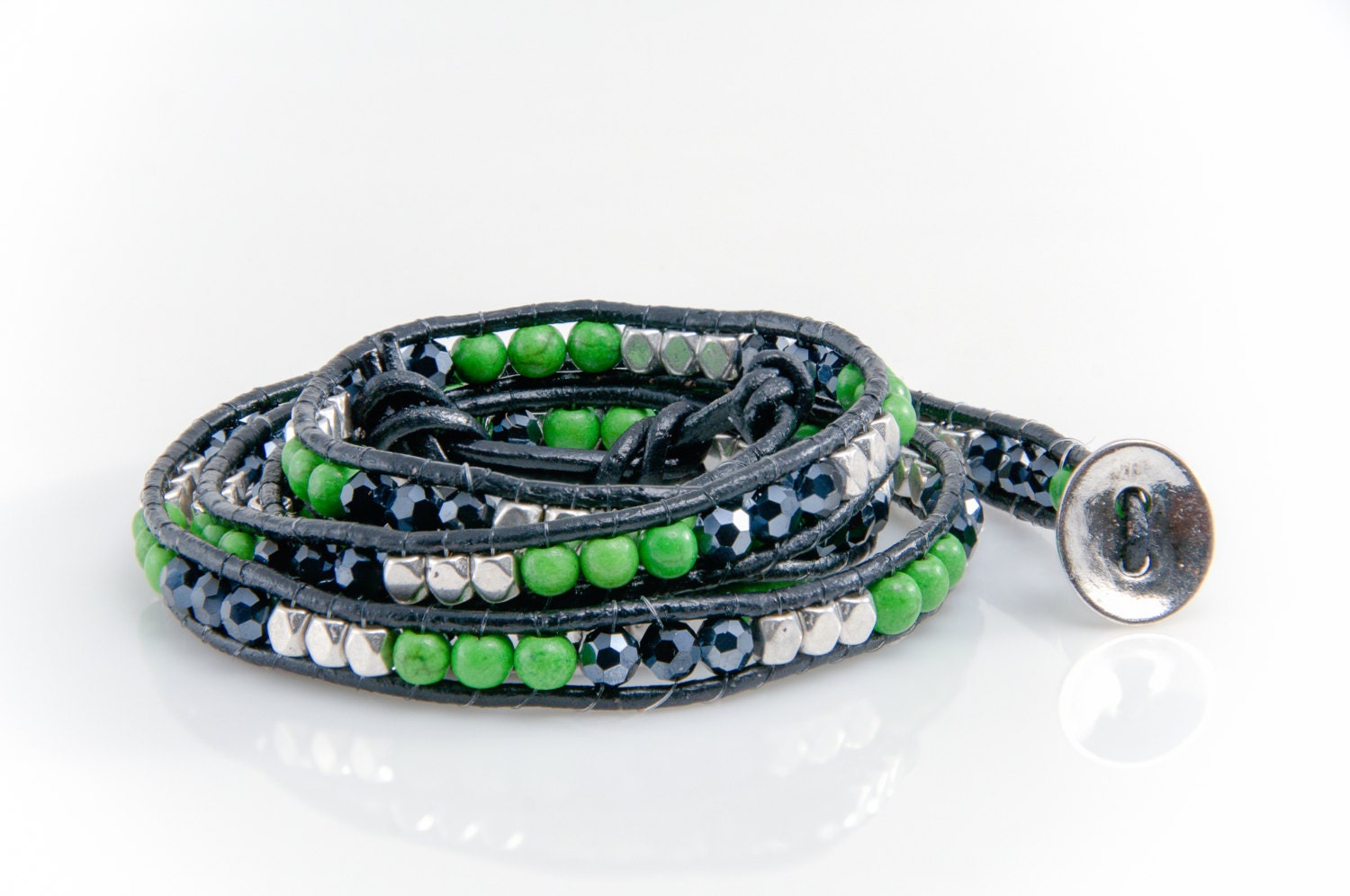 Navy Blue Wrap Bracelet Etsy