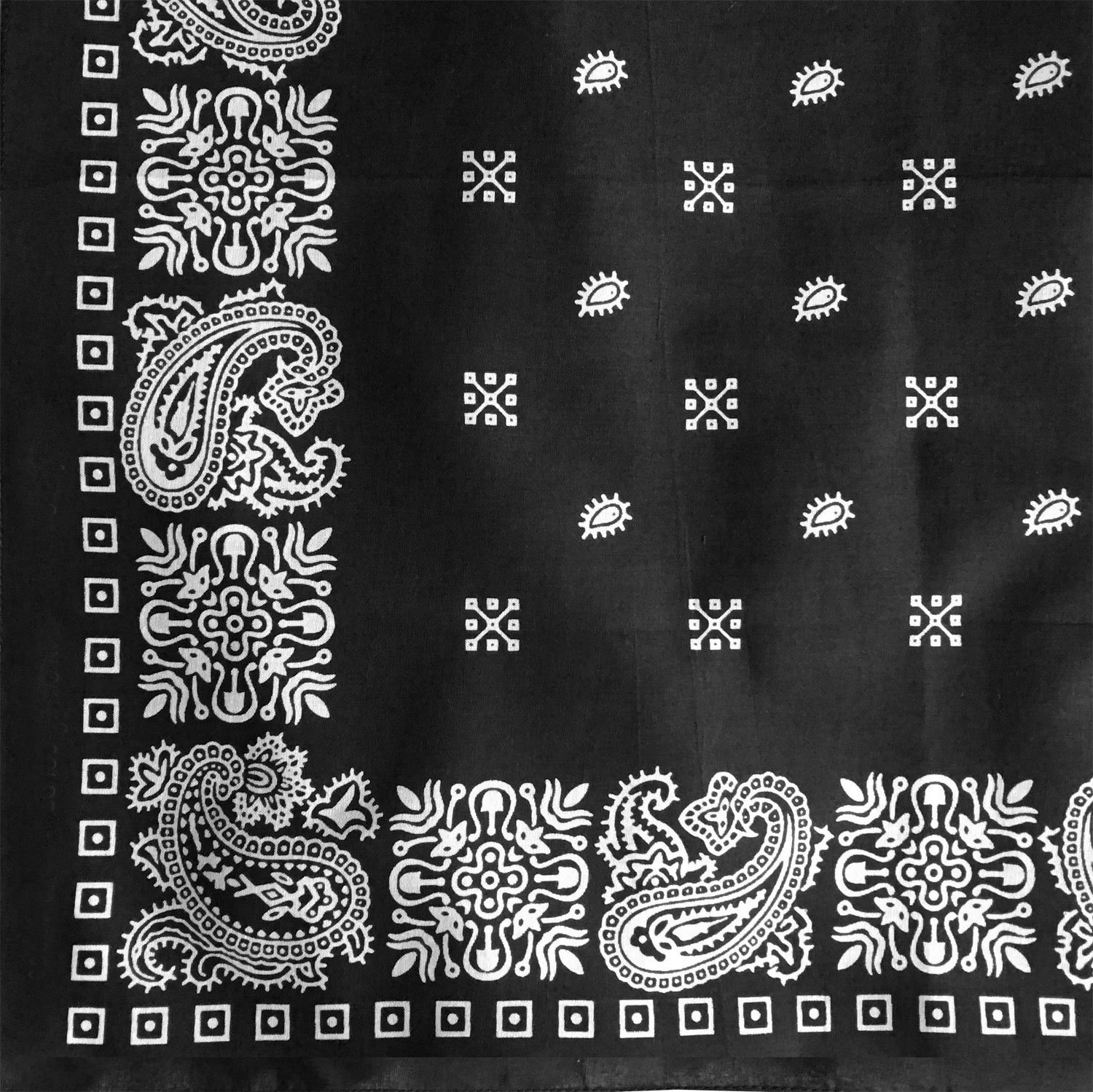 Black and White Bandana with Vintage Inspired Paisley and