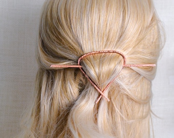 Triangle Hair Slide - Metal Geometric Hair Piece - Copper Hair Clip - Metal Hair Barrette - Gift for Women - Copper Accessories - Copper Pin