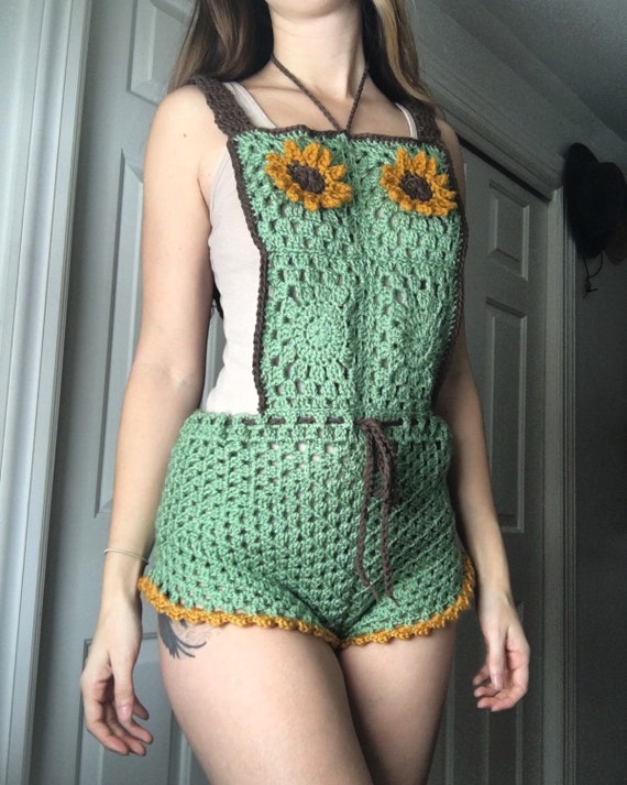 Crochet Granny Square Overalls Etsy