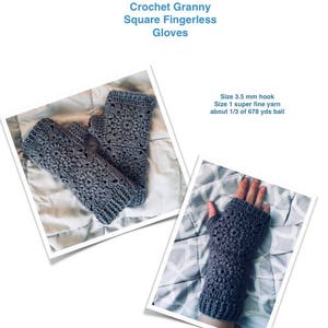 PATTERN: Crochet Granny Square Fingerless Gloves