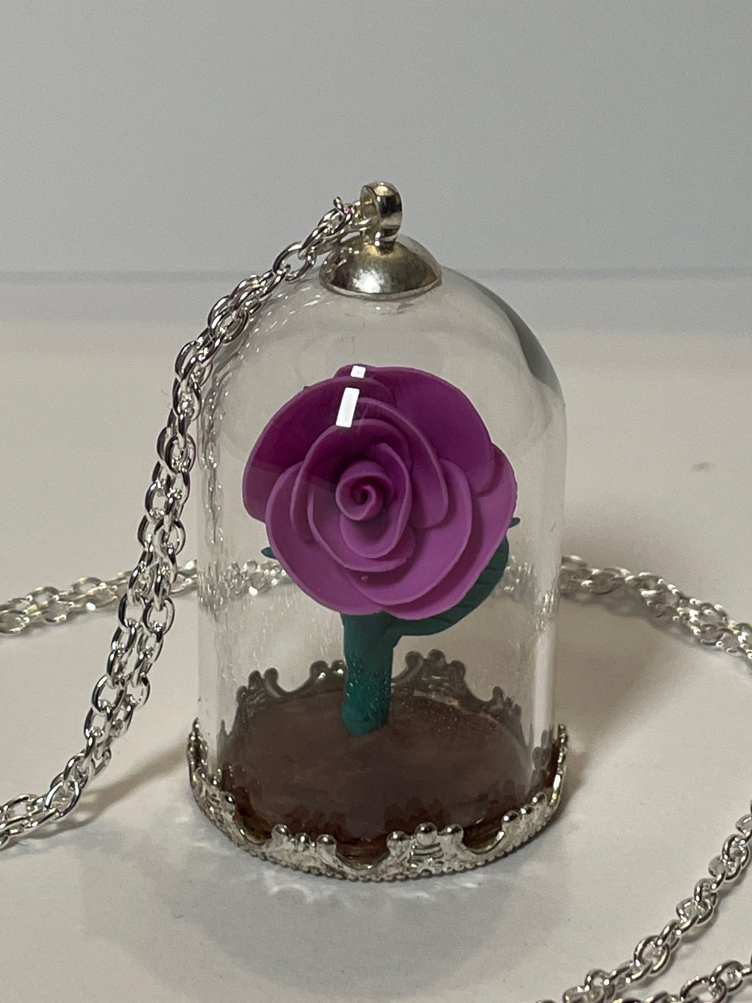 Rose necklace beauty and the beast Clearance