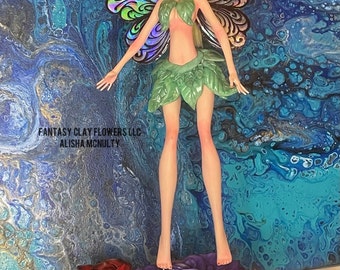 Fairy Landing on Roses Figurine, OOAK doll, Customized Monster High Doll, Monster High, Customized doll, Doll repaint, Fairy, Fairy doll