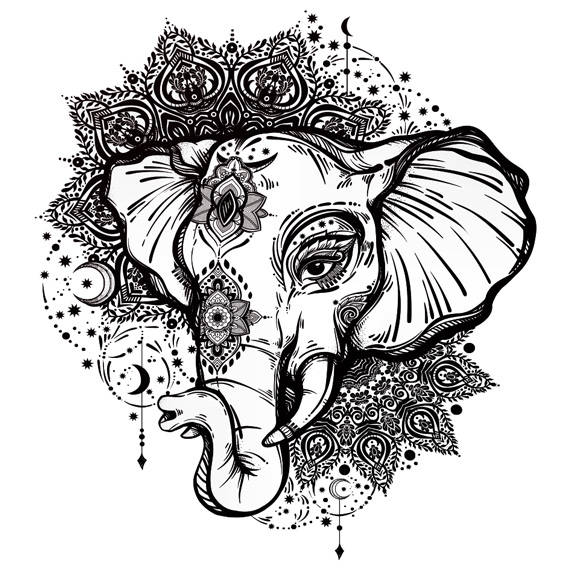 Sets Elephant & Mandala Temporary Tattoos Etsy