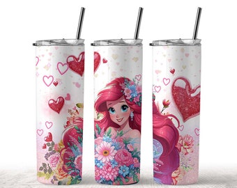 Princess Cartoon 20 Oz Skinny Tumbler Wrap Png, Sublimation, Gift for Baby, Her, Tumbler Straight &Tapered Wrap, Digital Download