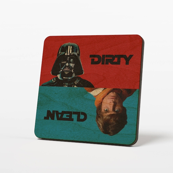 Aimant pour lave-vaisselle Star Wars Skywalker Dark Vador Panneau d'avertissement propre/sale