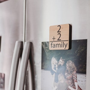 Family Math Flash Card Wood Magnet Sign, Personalized number sign, art, gallery wall art, Refrigerator magnets