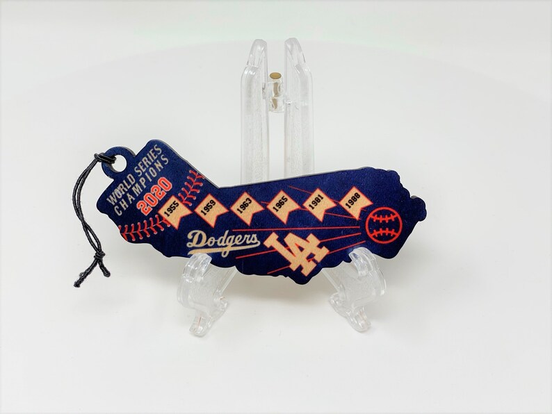 2024 World Series Champions, 4 Wood California Shaped Ornament Ready