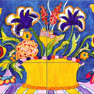 Canaries Come Calling von Becki Thomas Fliesenbild Backsplash, Küche Wohndekor, Kunstwerk auf Fliesen, dekorative Fliesen, Keramikfliesenbild, USA
