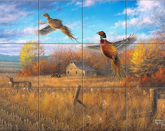 Farmland Sanctuary By Abraham Hunter Tile Mural Backsplash, Kitchen Home Décor, Artwork on Tiles, Decorative Tiles, Ceramic Tile Mural,