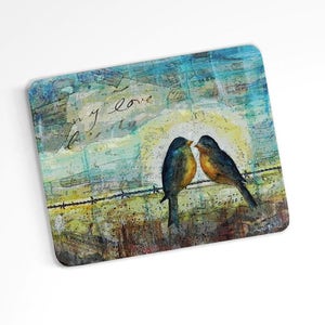 Blue Bird Kitchen Glass Cutting Board, Dishwasher Safe Made in USA