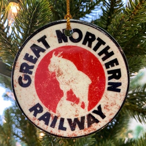 Great Northern Railway ceramic Christmas Ornament, 2021 Comes with a gift box and ribbon -  Ready to ship