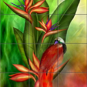 Bird Paradise By Heather B Picquelle  Tile Mural Backsplash, Kitchen Home Décor,  Tile Artwork  Decorative Tile, Ceramic Tile Mural