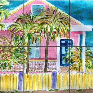 House on Olivia By Becki Thomas Tile Mural Backsplash, Kitchen Home Décor, Artwork on Tiles, Decorative Tiles, Ceramic Tile Mural, USA Made