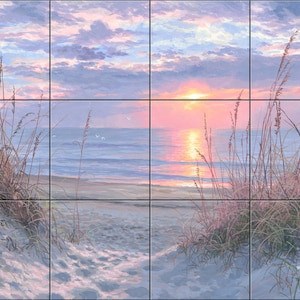 Myrtle Beach Sunrise By Abraham Hunter Tile Mural Backsplash, Kitchen Home Décor,  Tile Artwork  Decorative Tiles, Ceramic Tile Mural