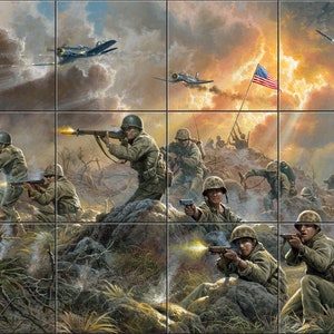 Defending Freedom By Abraham Hunter  Tile Mural Backsplash, Kitchen Home Décor,  Tile Artwork  Decorative Tile, Ceramic Tile Mural