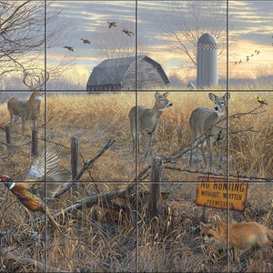 Behind the Barn By Scot Storm Tile Mural Backsplash, Kitchen Home Décor, Artwork on Tiles, Decorative Tiles, Ceramic Tile Mural,