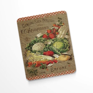Country Vegetable Glass Cutting Board, Dishwasher Safe Made in USA Kitchen Cookware