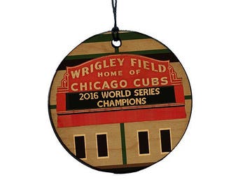 Cub World Series Ornament  2016 Wood Christmas Ornament, Baseball Tree Ornaments