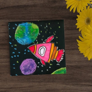 Child&#39;s Artwork Keepsake Glass coasters (customized with your child&#39;s art)