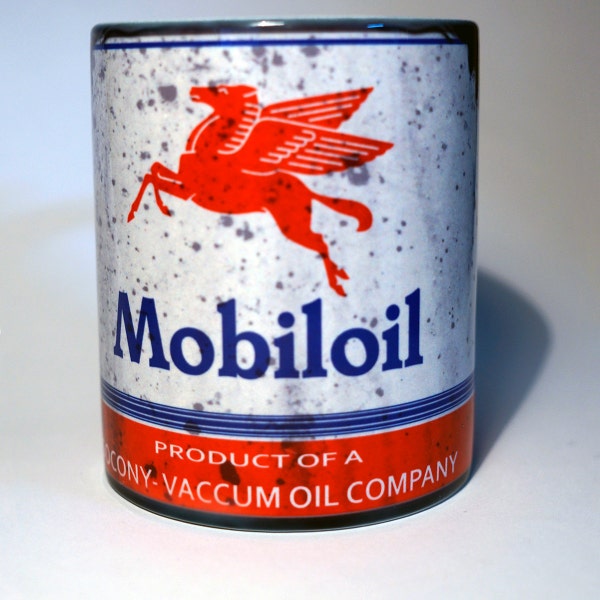 Mobil Motor Oil Can Coffee Mug 11 oz. Replica Cup
